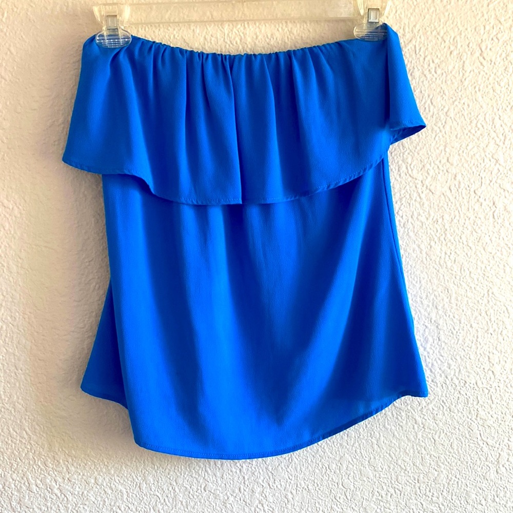 Vici - Blue strapless blouse